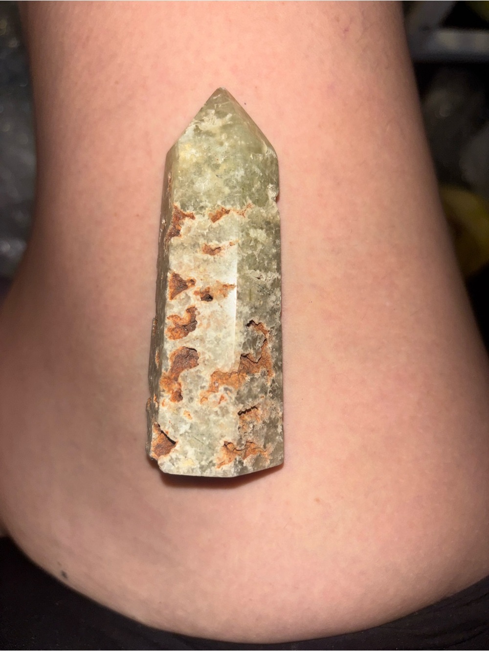 Natural Green and Brown Crystal Point Pendant - Unbranded